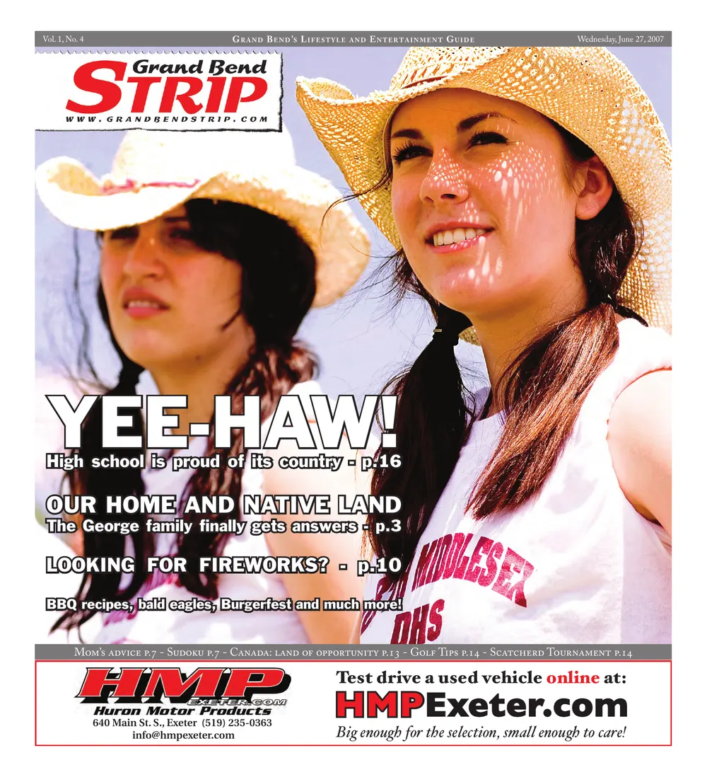 Front page of the Grand Bend Strip, June 27, 2007