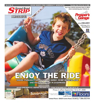 Front page of the Grand Bend Strip, September 25, 2008
