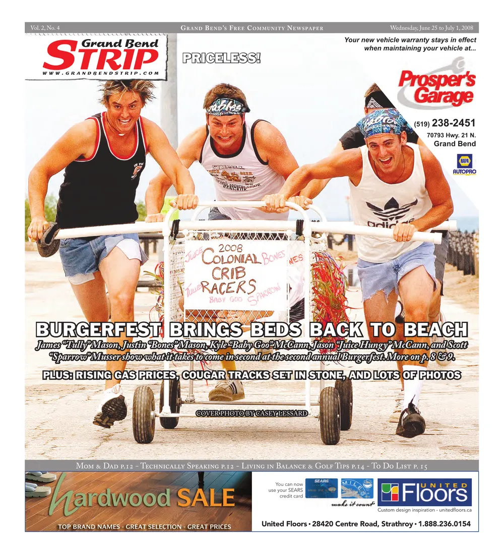 Front page of the Grand Bend Strip, June 25, 2008