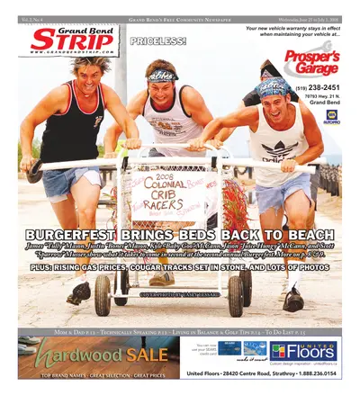 Front page of the Grand Bend Strip, June 25, 2008