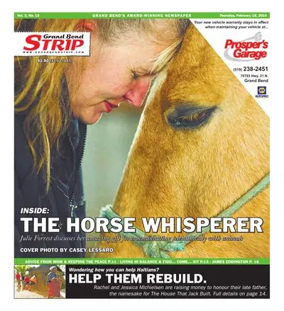 Front page of the Grand Bend Strip, February 18, 2010