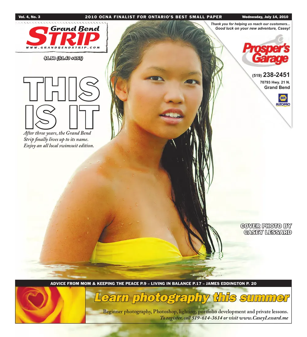 Front page of the Grand Bend Strip, July 14, 2010