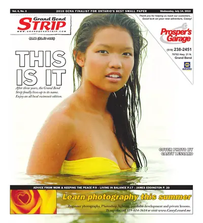 Front page of the Grand Bend Strip, July 14, 2010
