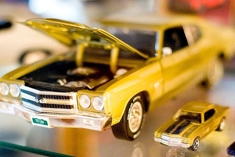 One of Sam George’s model Chevelles matches the real thing in his garage